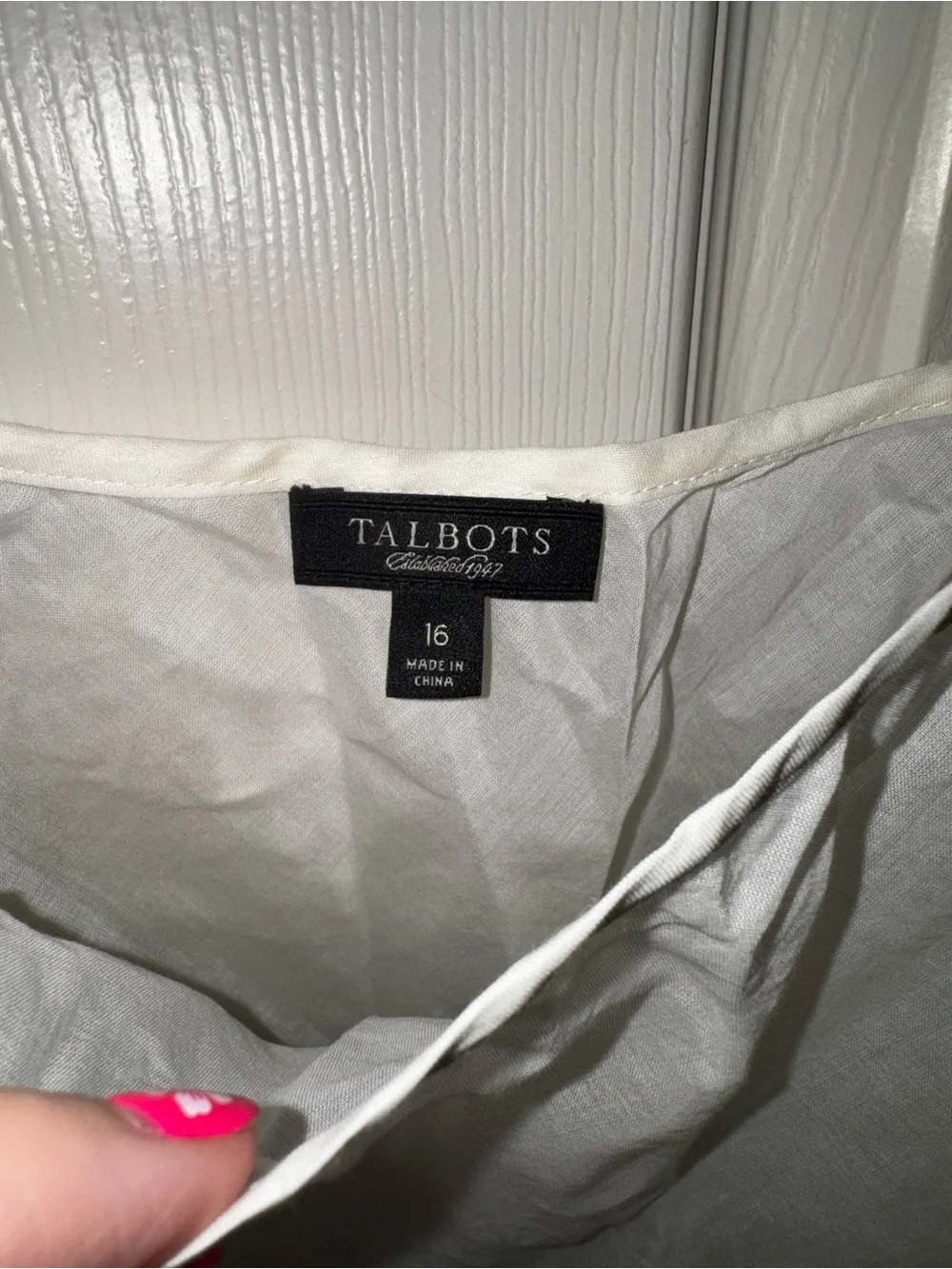Talbots linen Cream Slip Dress with Spaghetti Straps